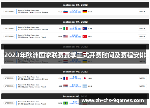 2023年欧洲国家联赛赛季正式开赛时间及赛程安排 2023年欧洲国家联赛赛季正式开赛时间及赛程安排